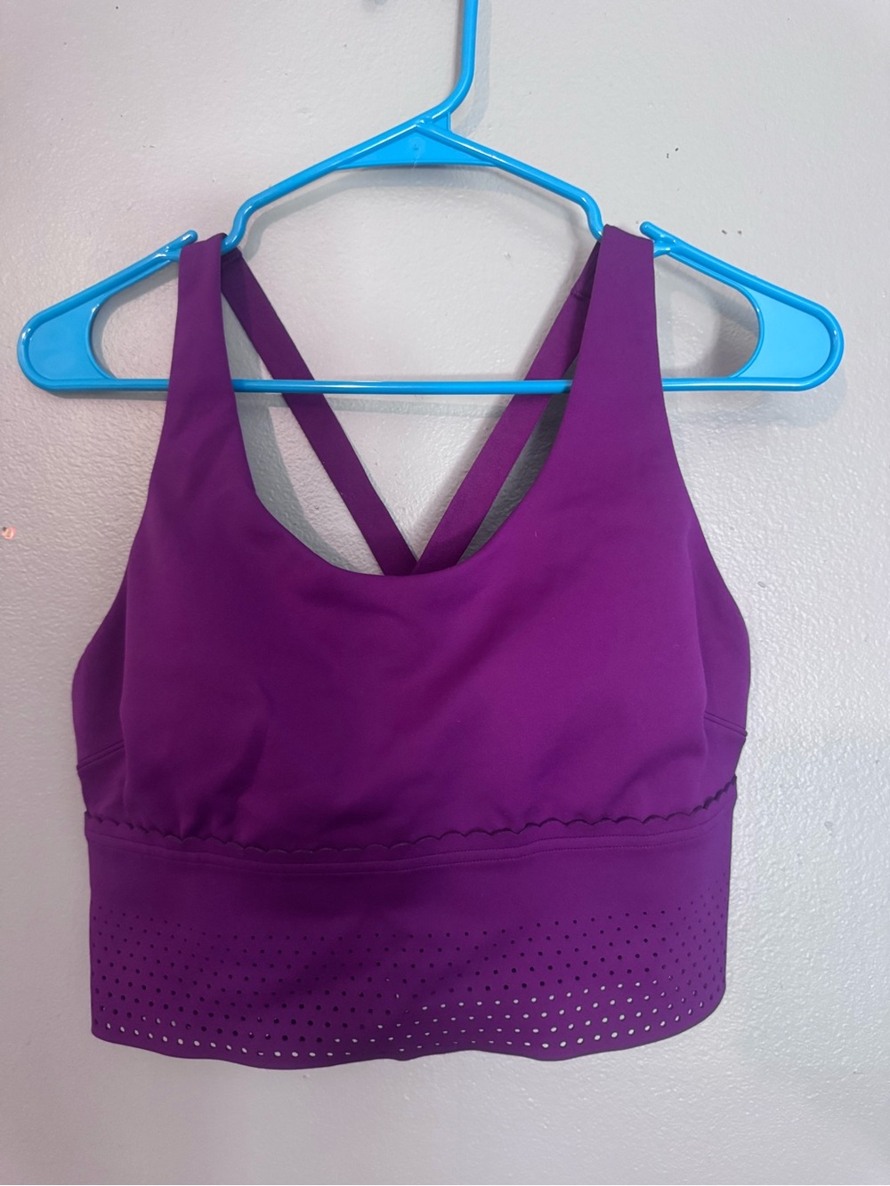 lululemon athletica Purple Laser-Cut Crop Sports Bra Tank